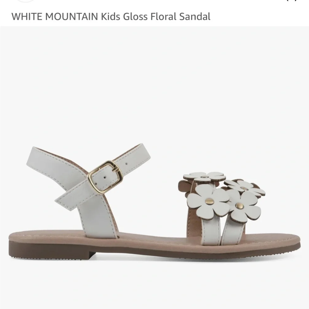 WHITE MOUNTAIN Kids Gloss Floral Sandal🤍